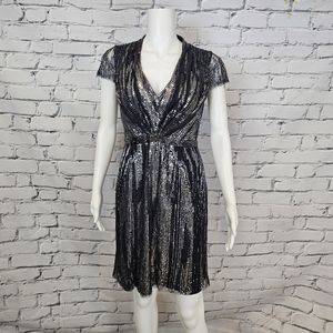 Jenny Packham Silver Sequin Beaded Dress